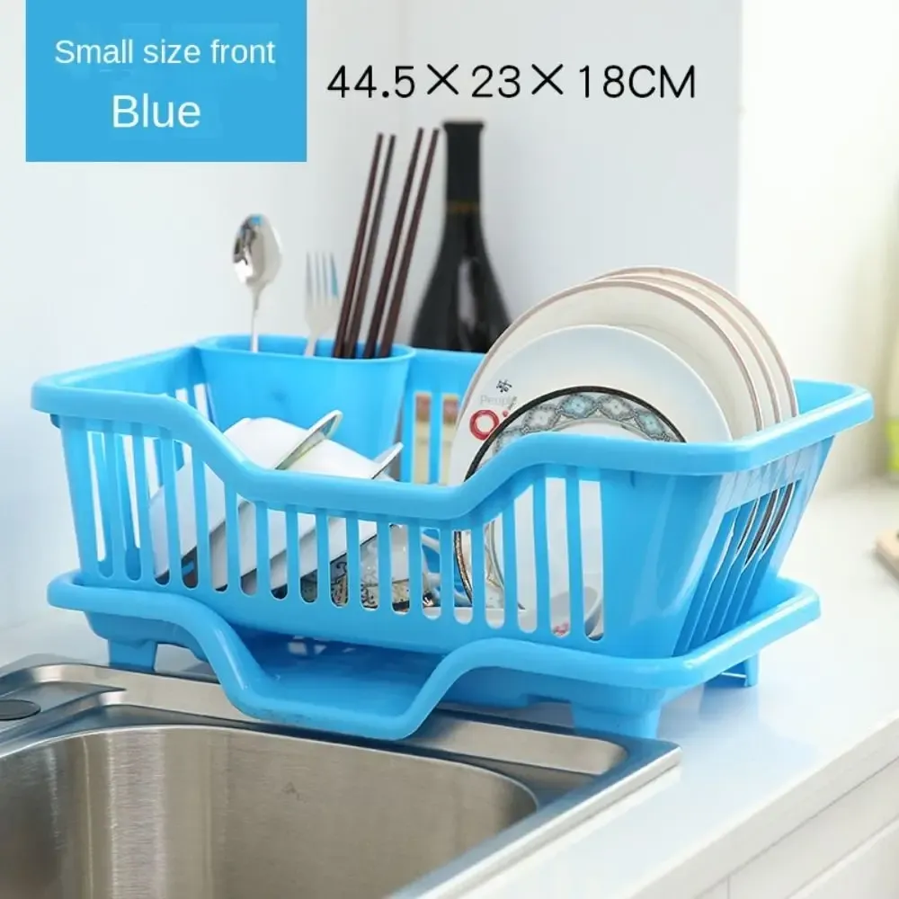 Égouttoir à vaisselle pour ustensiles de cuisine, étagère de rangement T1 avec bac d'égouttage, pour assiettes, bols, baguettes et cuillères 7