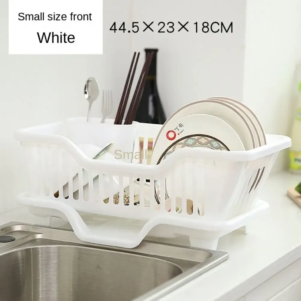 Égouttoir à vaisselle pour ustensiles de cuisine, étagère de rangement T1 avec bac d'égouttage, pour assiettes, bols, baguettes et cuillères 10