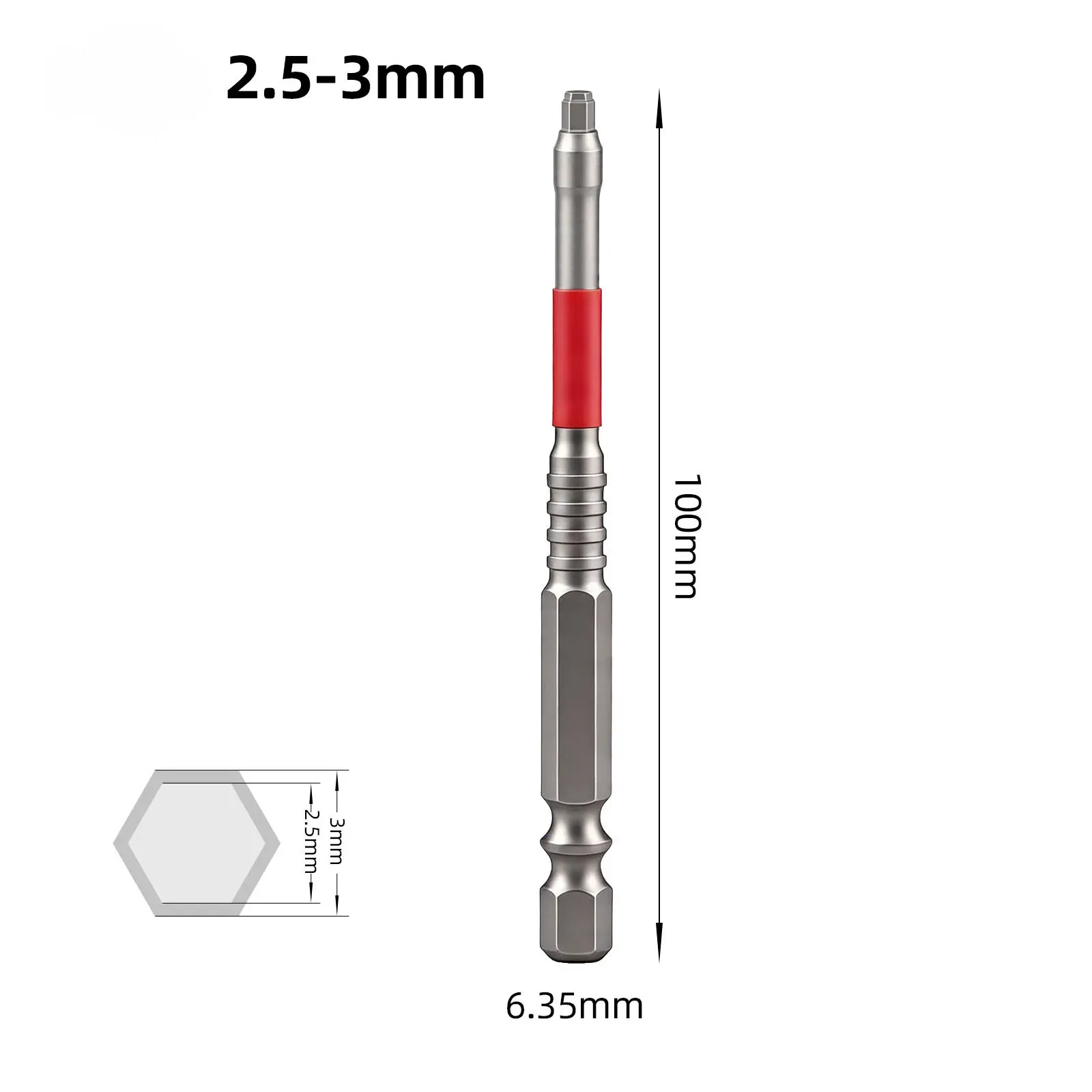 Jeu de tournevis magnétiques puissants, longueur 65/100 mm, embout hexagonal 6,35 mm, embouts électriques de 1,5 à 6 mm, lot de 1 ou 3 pièces 7