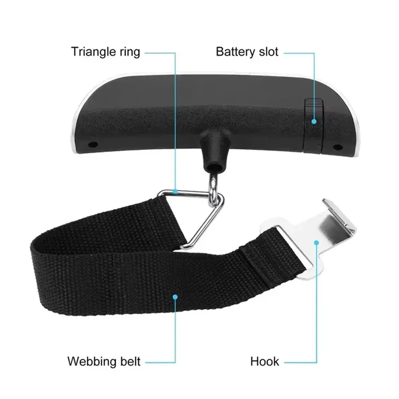 Balance électronique portable suspendue 50 kg, pèse-bagages numérique avec affichage LCD, 110 lb, pour valises et sacs de voyage 5