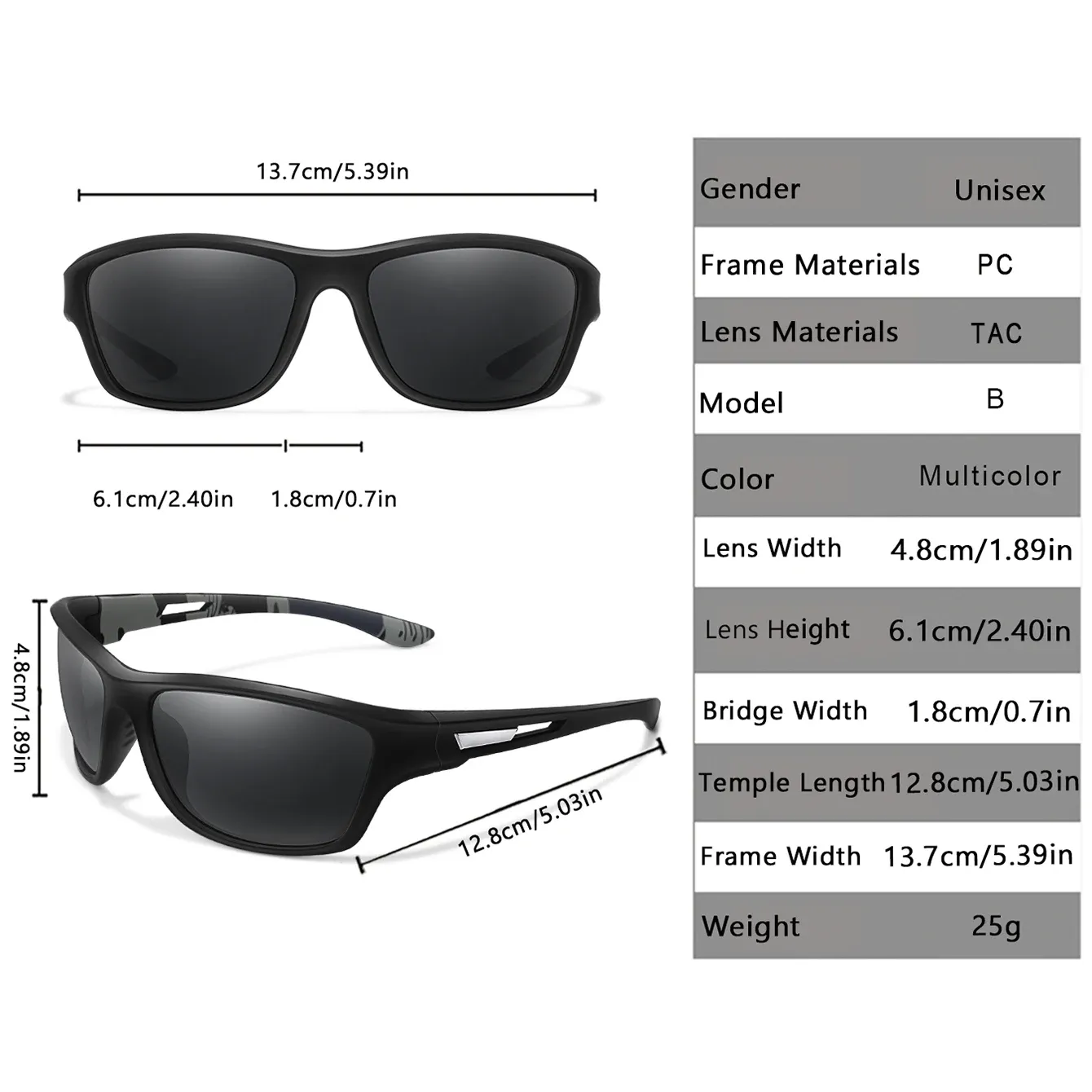 Lunettes de soleil polarisées unisexes pour la pêche, le cyclisme, la conduite et la randonnée, protection UV400, verres TAC anti-éblouissement, 1 pièce 2