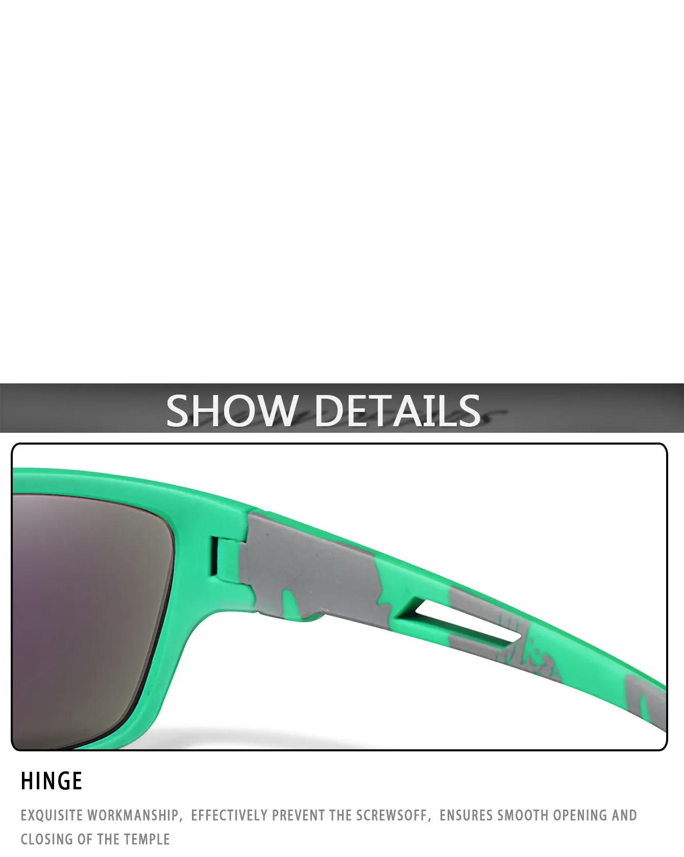 Lunettes polarisées, finition soignée
