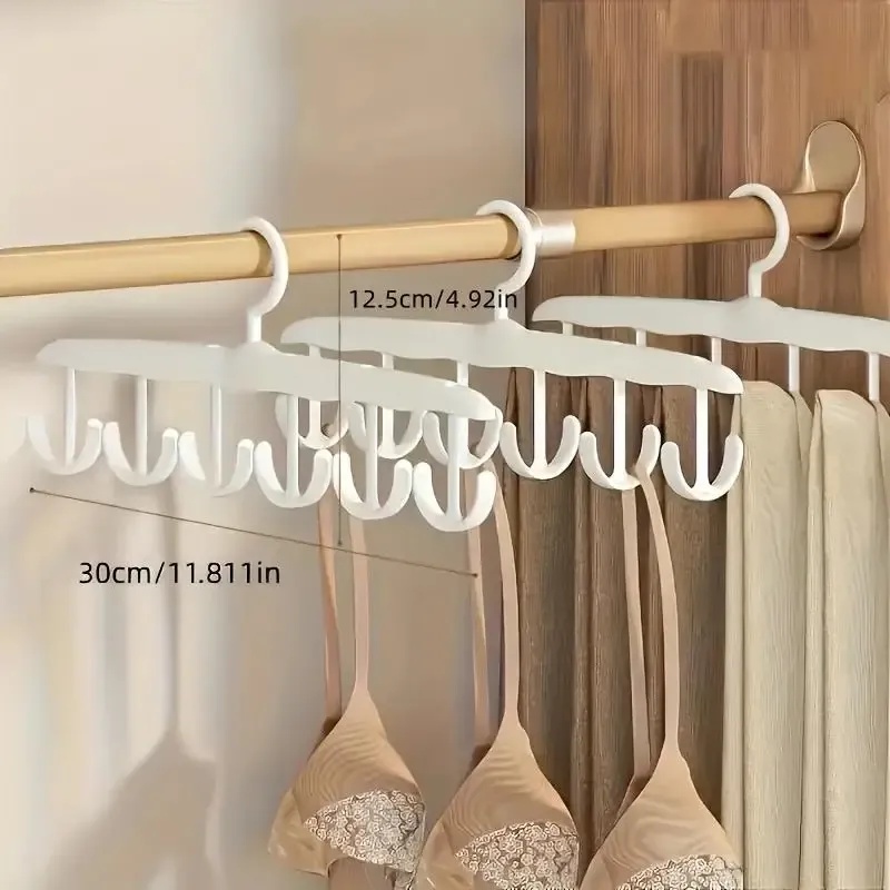 Organisateur rotatif à 12 crochets pour cravates, ceintures, sous-vêtements et jupes – Rangement compact et portable pour la maison et le dortoir 3