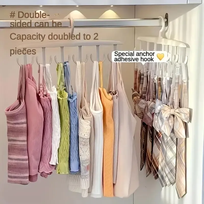 Organisateur rotatif à 12 crochets pour cravates, ceintures, sous-vêtements et jupes – Rangement compact et portable pour la maison et le dortoir 6