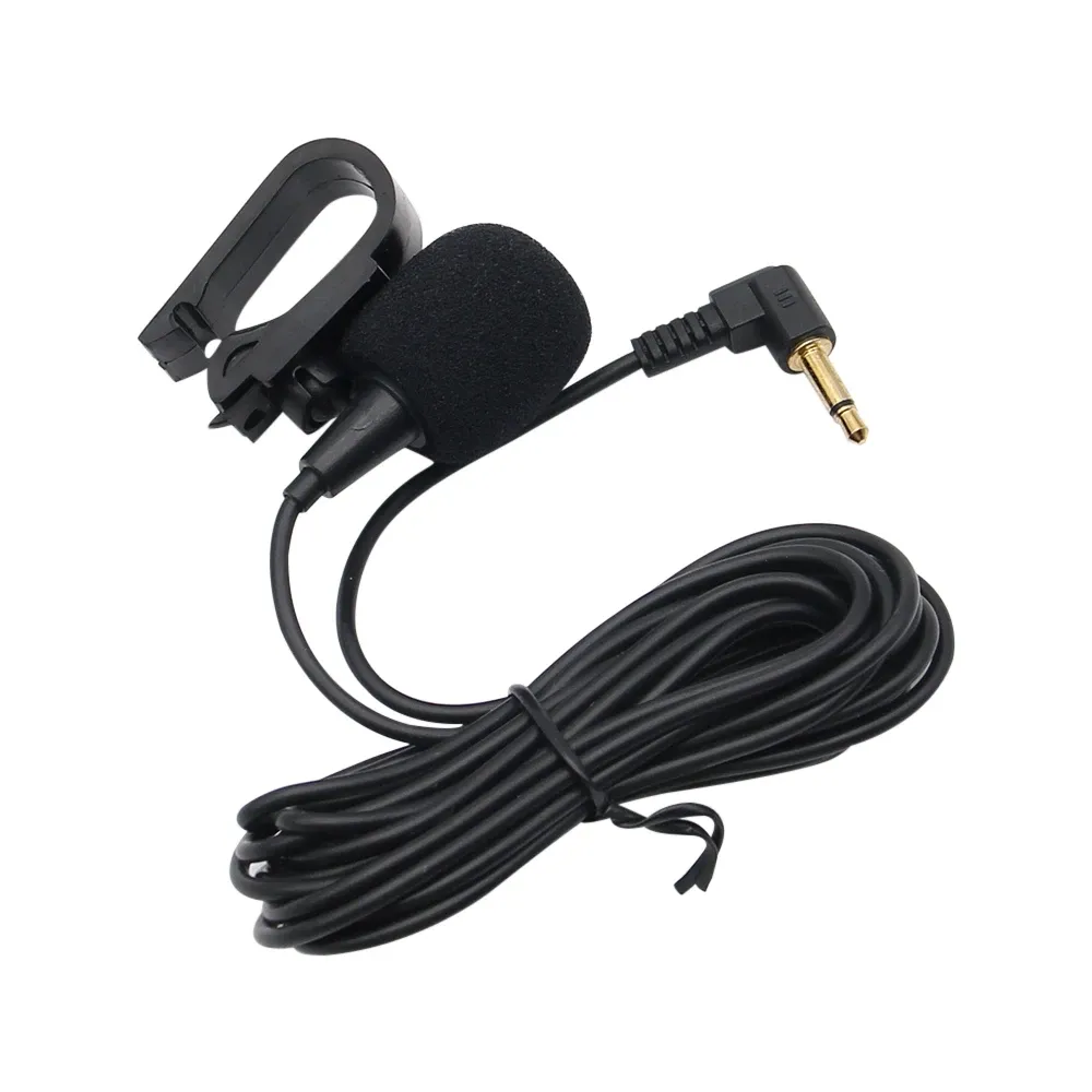 Mini microphone audio pour voiture à pince, jack 3,5 mm, microphone stéréo professionnel filaire pour autoradio et lecteur DVD, longueur 3 m 3