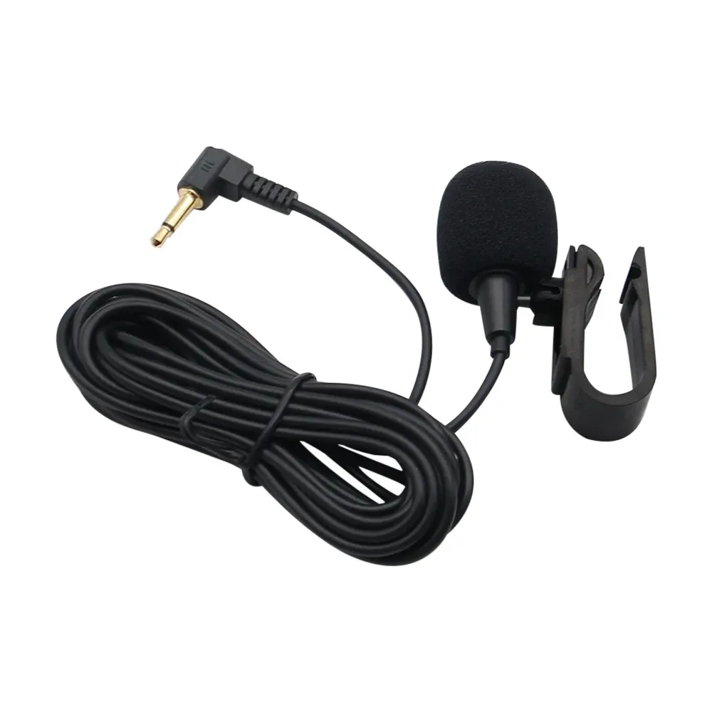 Mini microphone audio pour voiture à pince, jack 3,5 mm, microphone stéréo professionnel filaire pour autoradio et lecteur DVD, longueur 3 m 2