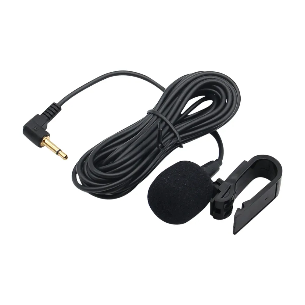 Mini microphone audio pour voiture à pince, jack 3,5 mm, microphone stéréo professionnel filaire pour autoradio et lecteur DVD, longueur 3 m 7