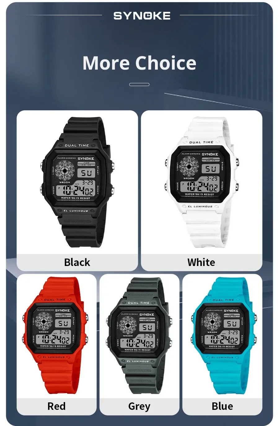 Montre SYNOKE, look sportif