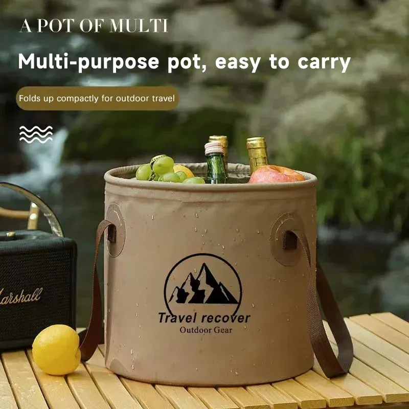 Seau pliant étanche pour voiture (5 L, 10 L, 20 L) – Bassin de voyage portable pour camping, randonnée et pêche 5