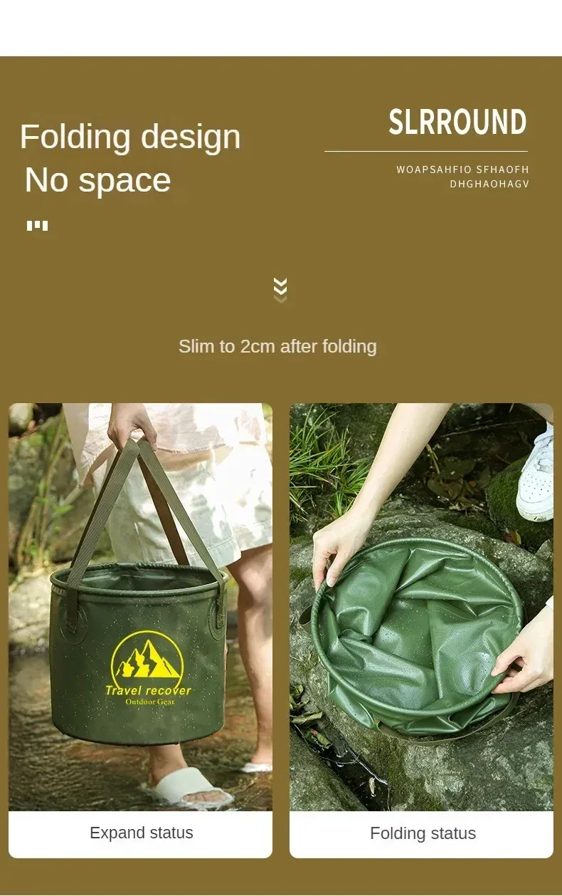 Seau pliant lors d'une activité