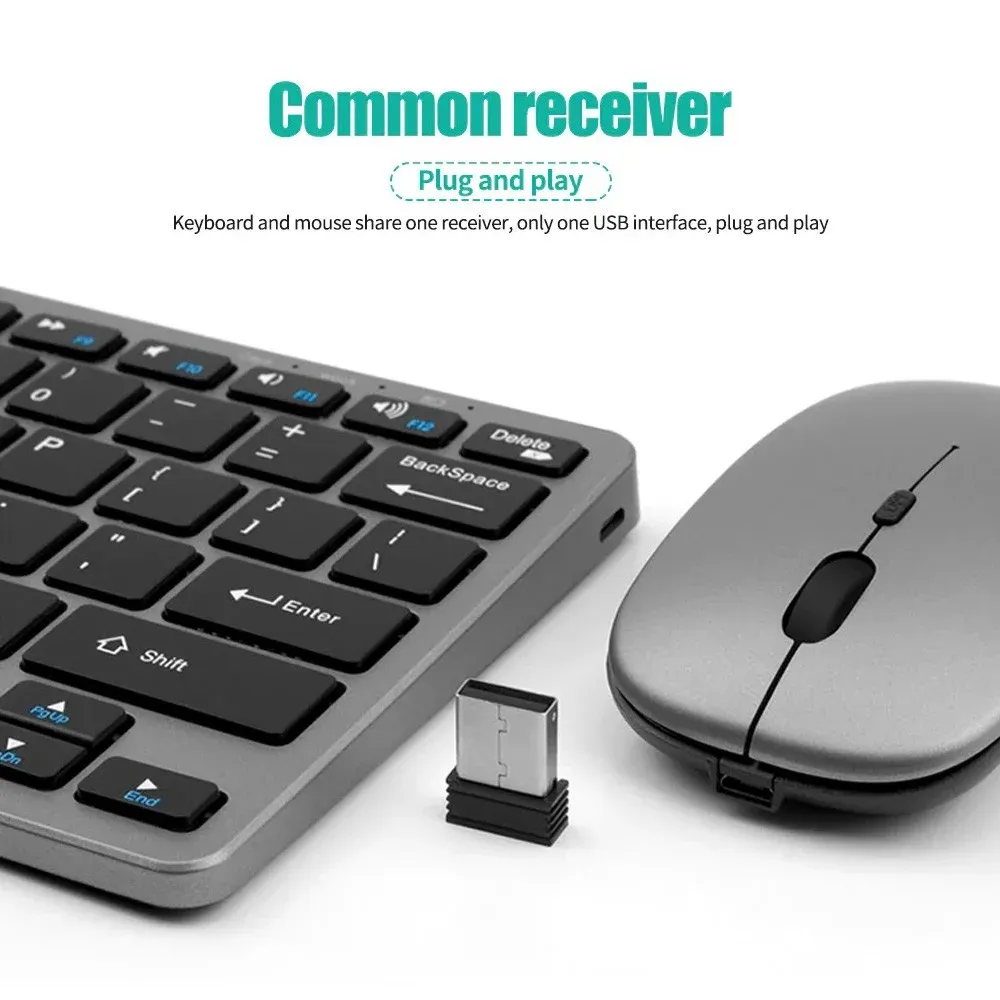 Clavier sans fil Bluetooth 5.0 et 2.4G, mini clavier multimédia pour ordinateur portable, TV, iPad, MacBook et Android 2