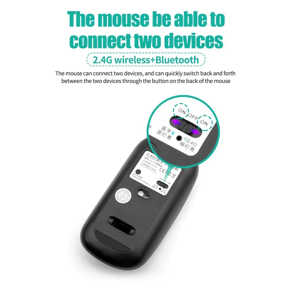 Souris sans fil connectable à deux appareils