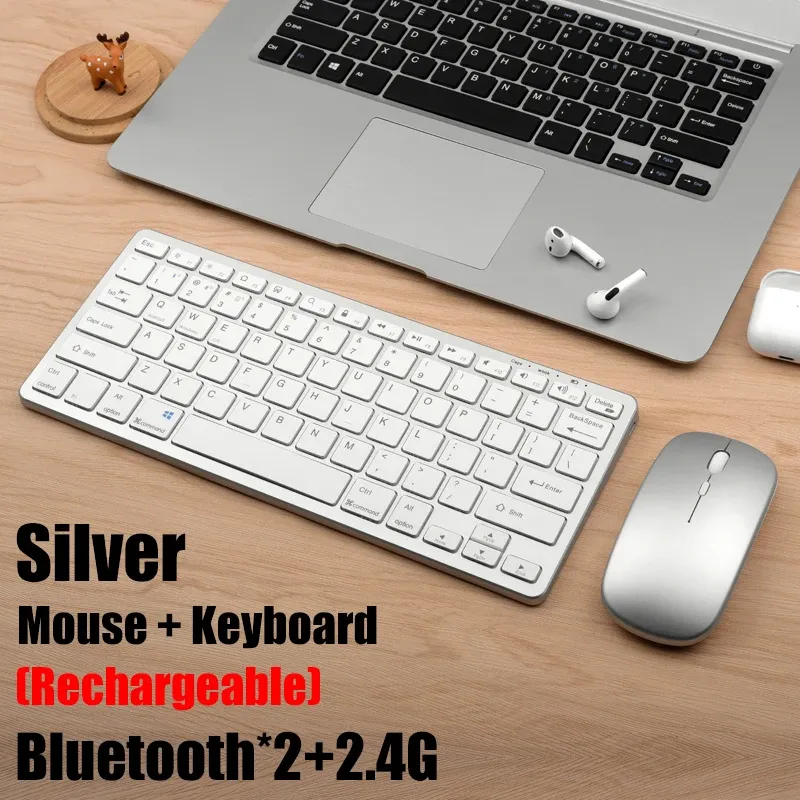 Clavier sans fil Bluetooth 5.0 et 2.4G, mini clavier multimédia pour ordinateur portable, TV, iPad, MacBook et Android 12