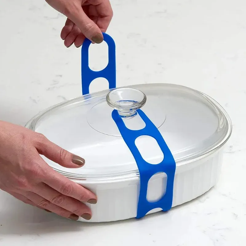 Sangles élastiques en silicone réutilisables de 54 cm pour couvercles de casseroles et boîtes à lunch 2