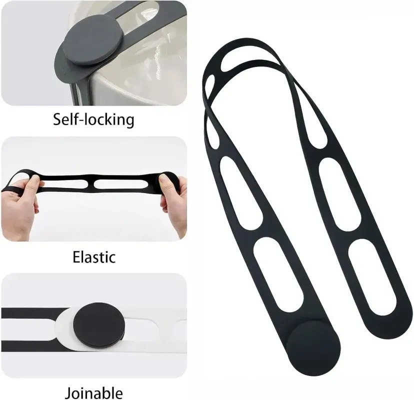 Détail de la sangle silicone sur couvercle de casserole