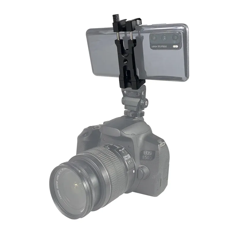 Support de téléphone à pince en U extensible, largeur de serrage 62-87 mm, support pour sabot froid 1/4" ARRI pour iPhone, cage de caméra, support de téléphone, support de trépied 4