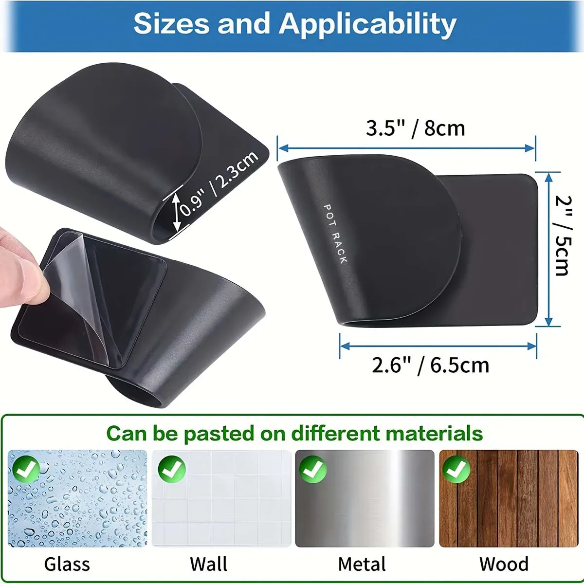 Support mural pour couvercles de casseroles, lot de 1, 3 ou 6 paires, rangement de cuisine T1 2