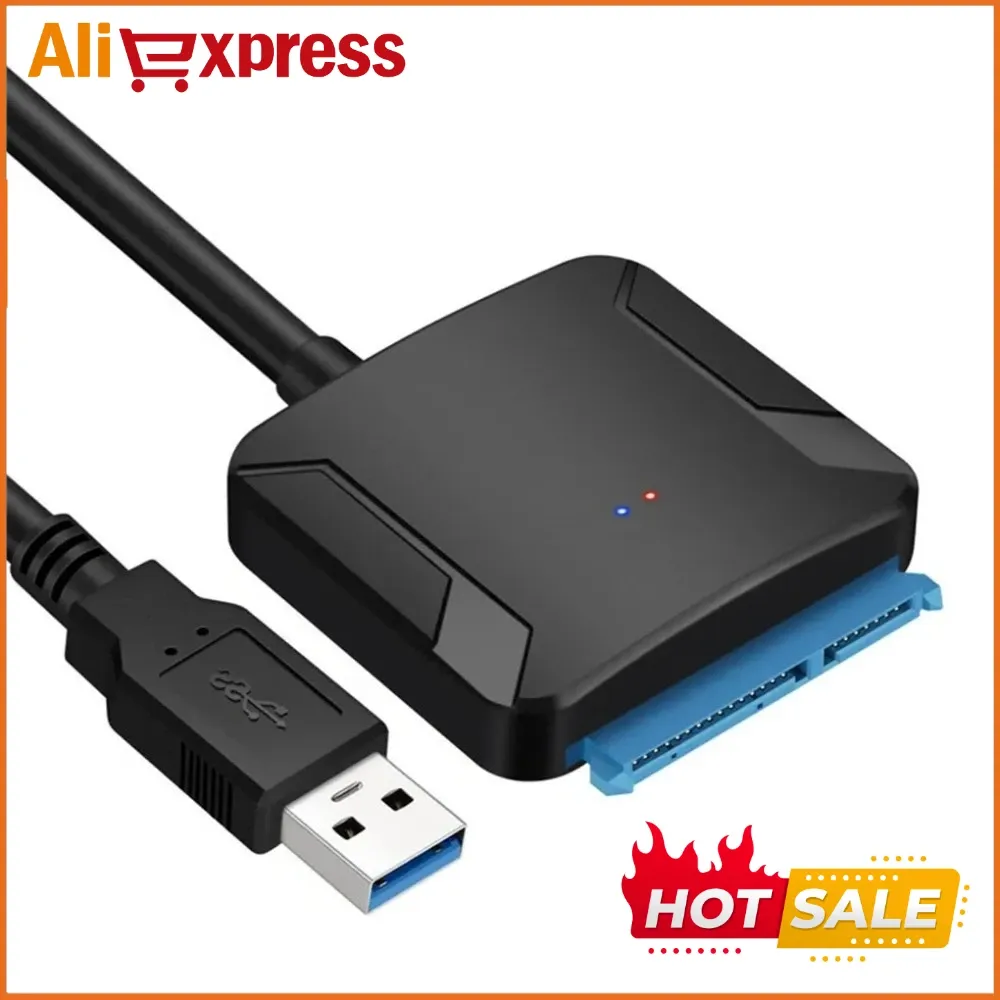 Câble adaptateur SATA vers USB 3.0 pour disque dur 2,5 et 3,5 pouces, avec alimentation 12 V et prise en charge UASP 7
