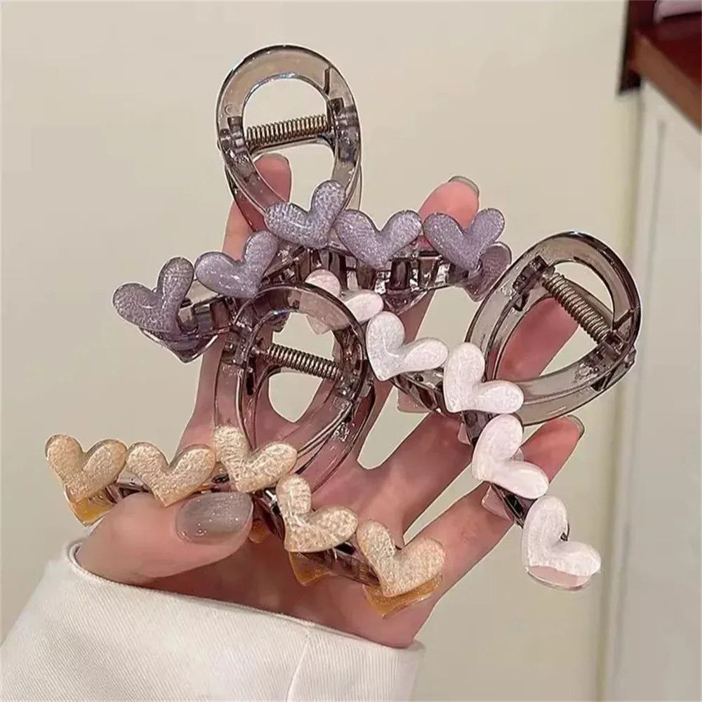 Pince à cheveux en forme de cœur pour femmes, pince à cheveux élégante en forme de requin, accessoires de coiffure pour filles, couvre-chef simple coréen 2