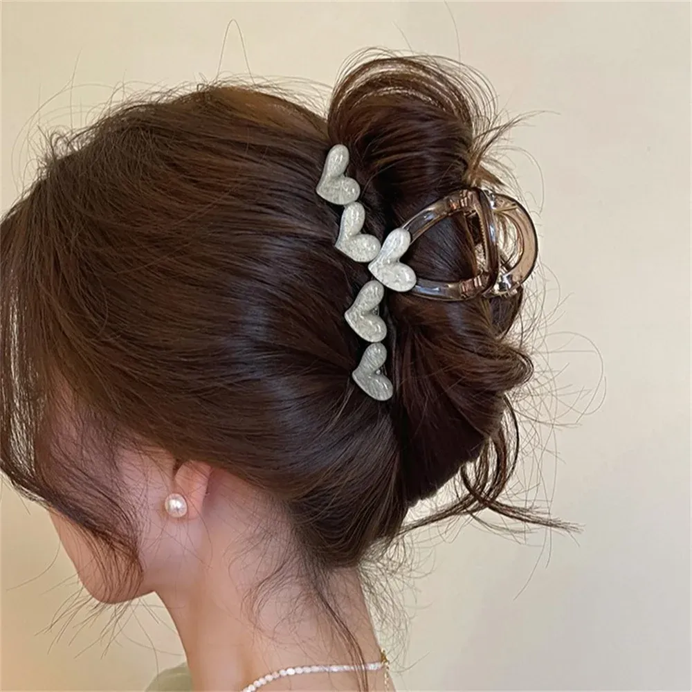 Pince à cheveux en forme de cœur pour femmes, pince à cheveux élégante en forme de requin, accessoires de coiffure pour filles, couvre-chef simple coréen 3