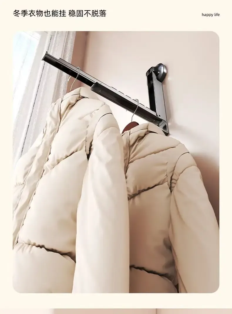 Étendoir avec ventouse pliable installé