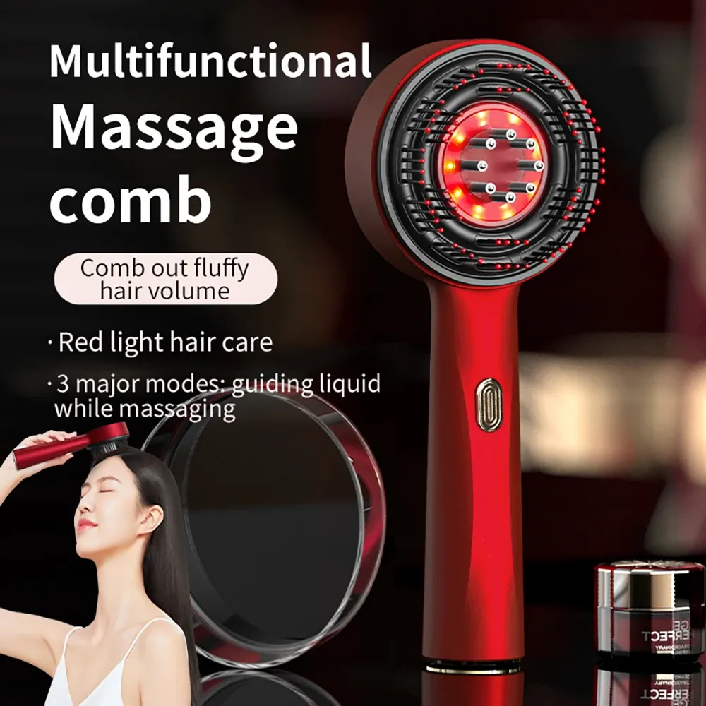 Massage du cuir chevelu avec le peigne électrique
