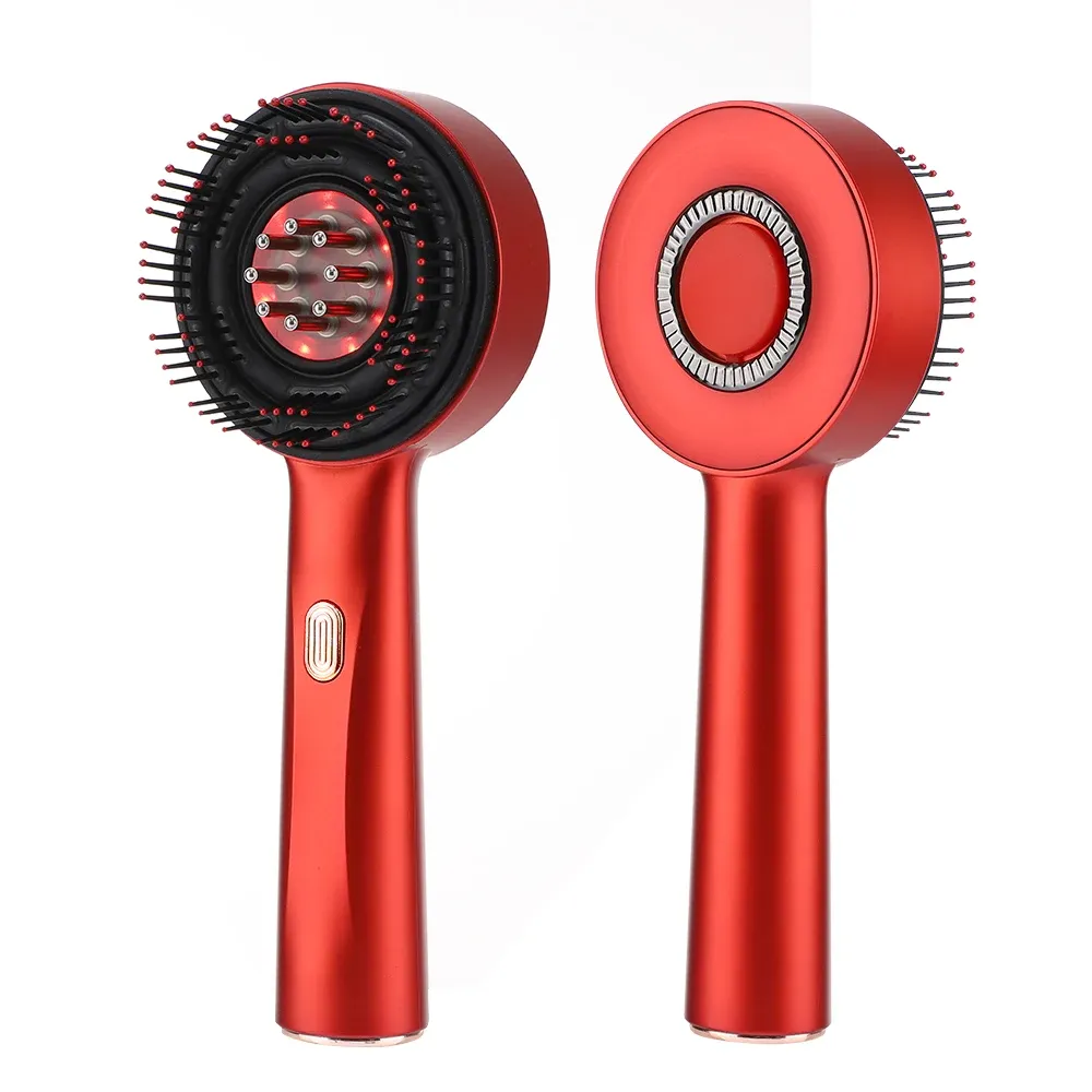 Peigne de massage électrique rouge pour le cuir chevelu