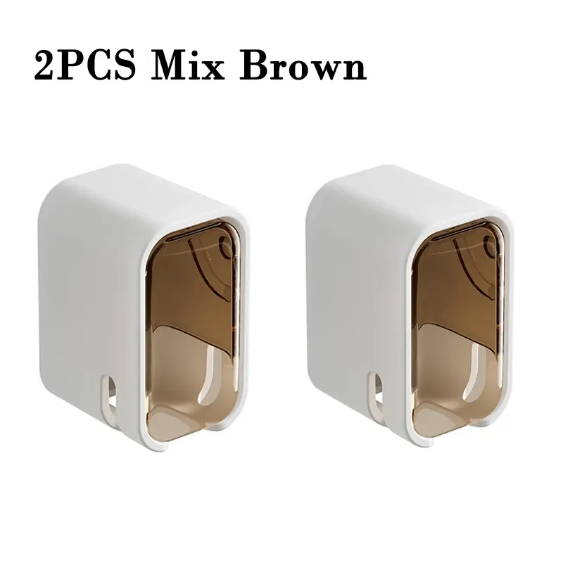 Support mural pour brosses à dents avec couvercle anti-poussière, rangement pour brosses électriques, lot de 2, 3 ou 4 pièces 10