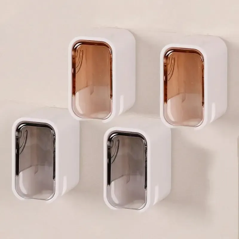 Support mural pour brosses à dents avec couvercle anti-poussière, rangement pour brosses électriques, lot de 2, 3 ou 4 pièces 11