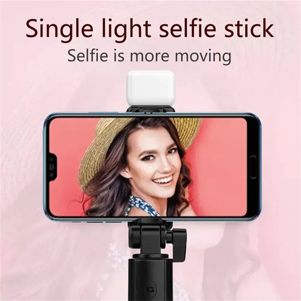 Trépied perche à selfie pour téléphone avec télécommande Bluetooth sans fil et lumière LED de remplissage, pour streaming en direct 2
