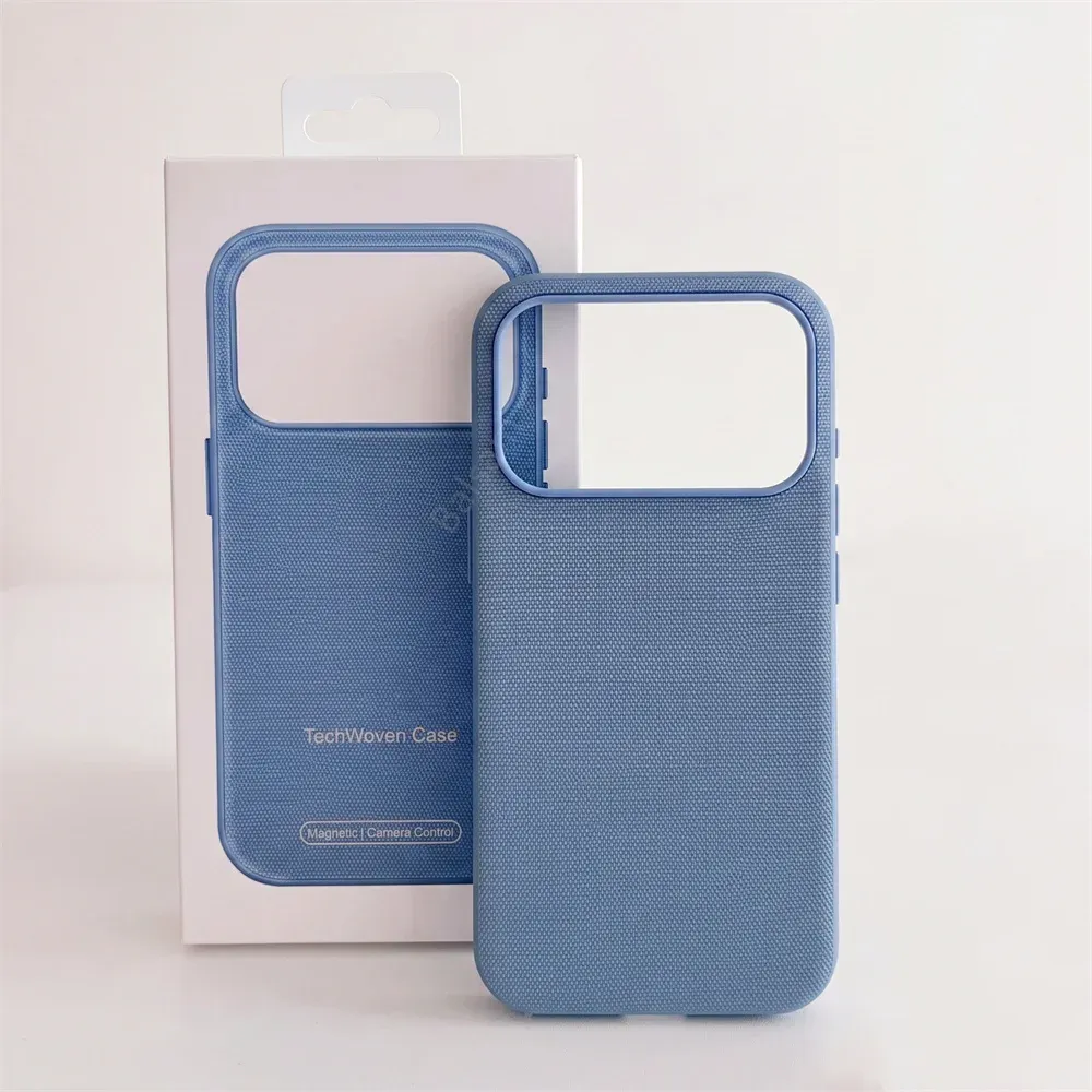 Coque magnétique Tech Woven de luxe compatible MagSafe pour iPhone 11 à 18 (Plus, Pro et Pro Max), compatible charge sans fil 14