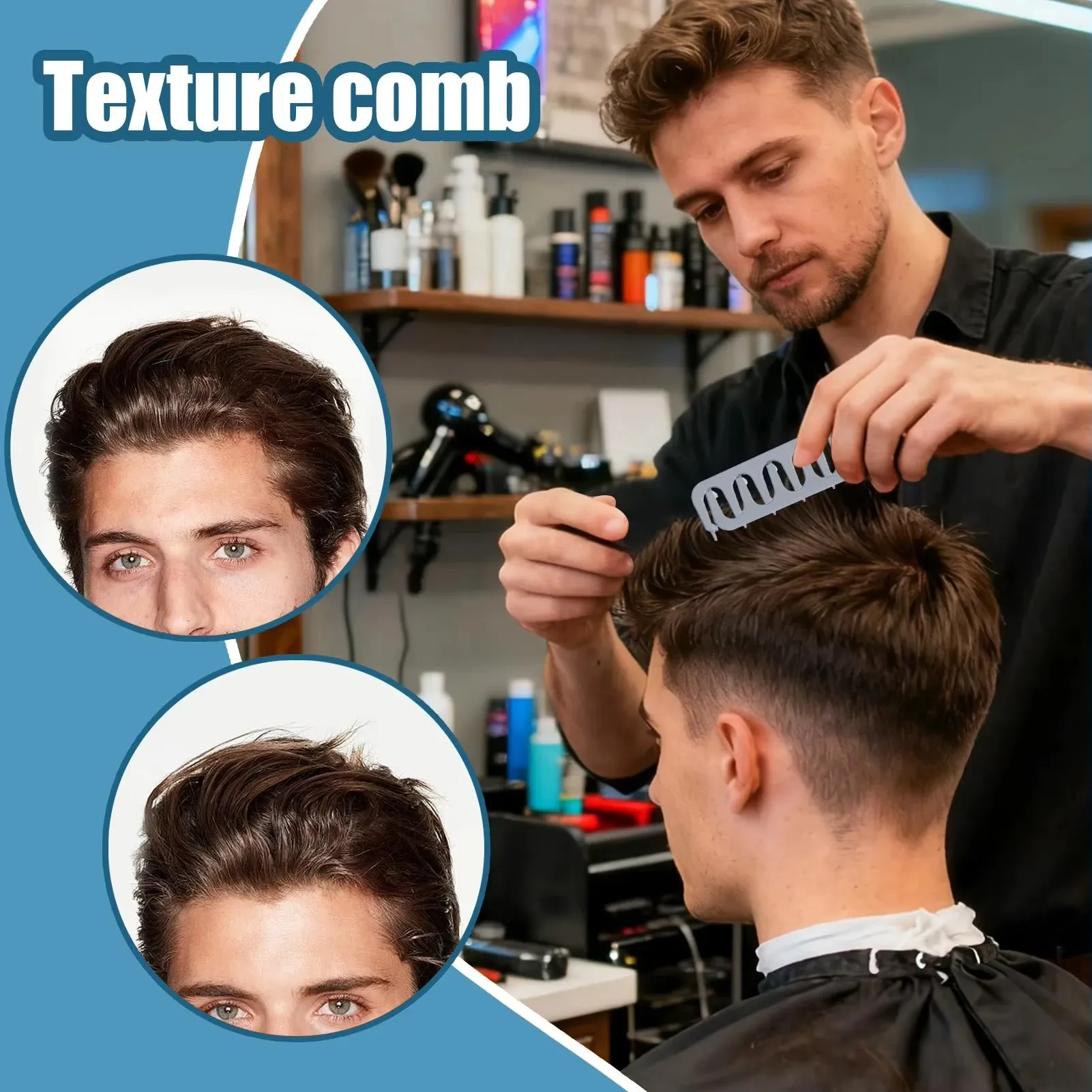 Peigne volumisant à dents larges pour le coiffage et le démêlage des racines, idéal pour la maison et les voyages 2