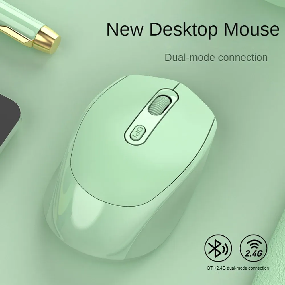 Souris silencieuse sans fil Bluetooth 5.2 et 2,4 GHz, ergonomique et rechargeable 2