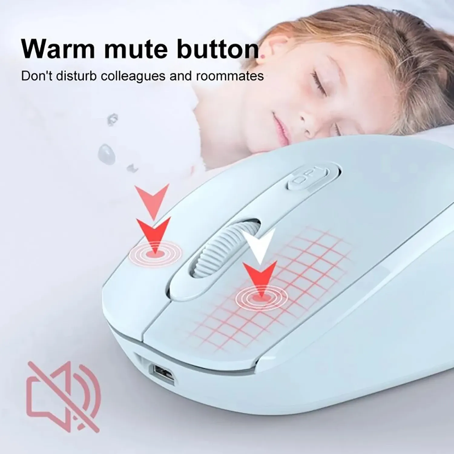 Souris silencieuse sans fil Bluetooth 5.2 et 2,4 GHz, ergonomique et rechargeable 3