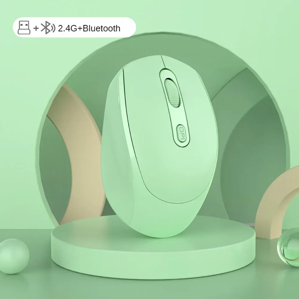 Souris silencieuse sans fil Bluetooth 5.2 et 2,4 GHz, ergonomique et rechargeable 10