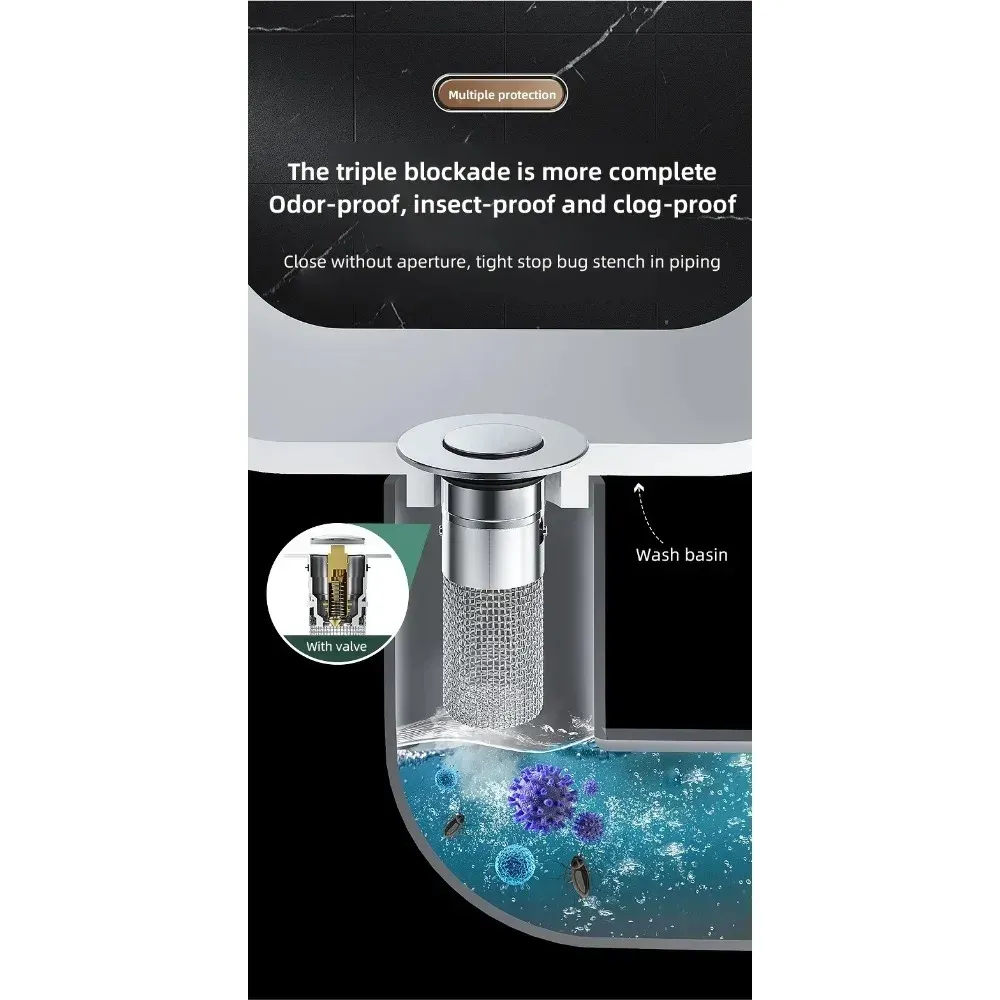 Bouchon de vidange pour lavabo de salle de bain