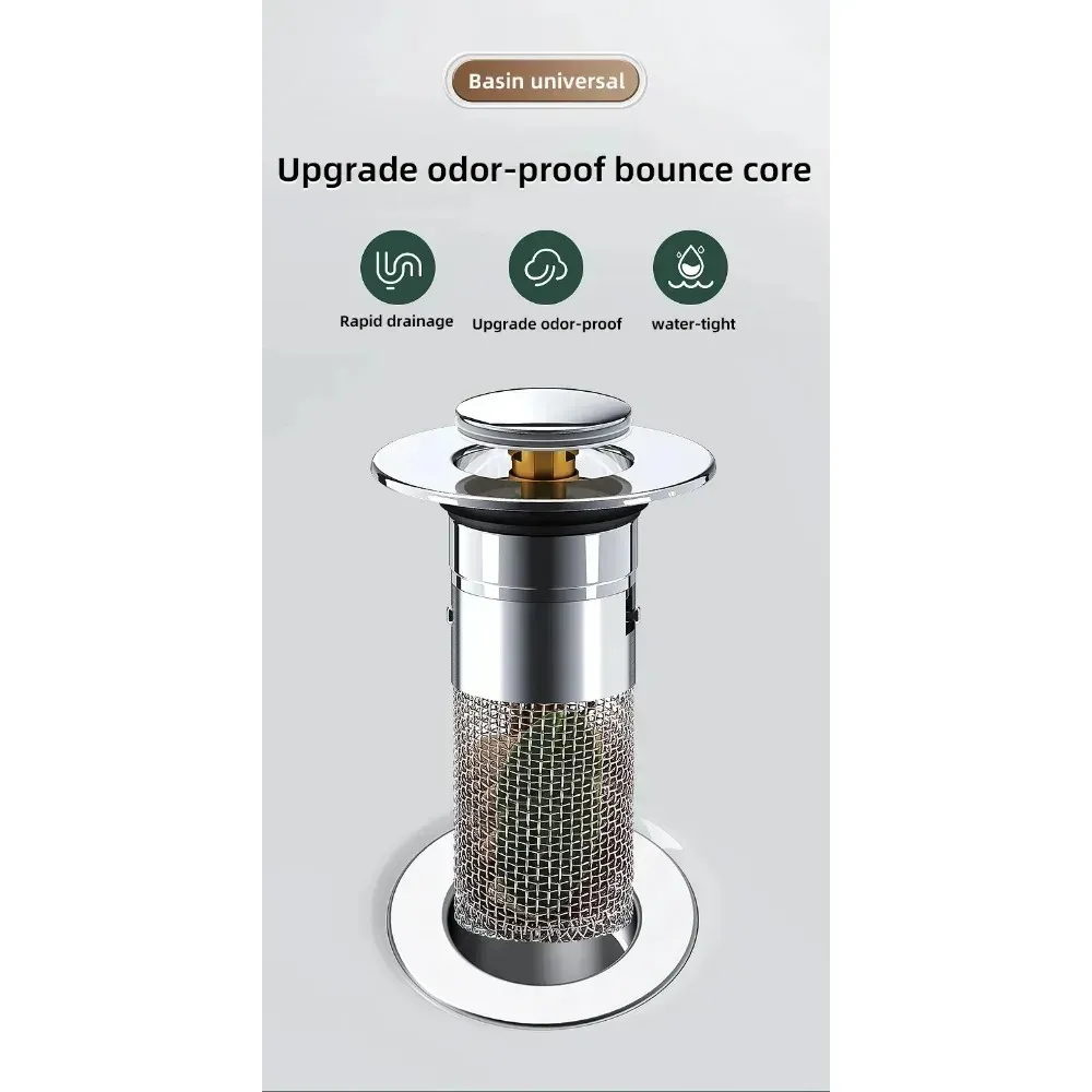 Bonde de vidange en acier inoxydable pour salle de bain