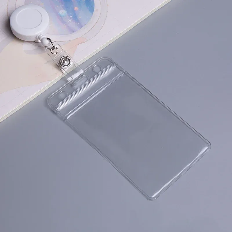 Porte-badge transparent pour personnel avec cordon de cou, clip rétractable, enrouleur de badge, étui de protection pour carte d'employé, lanière, carte d'identité, porte-nom 7