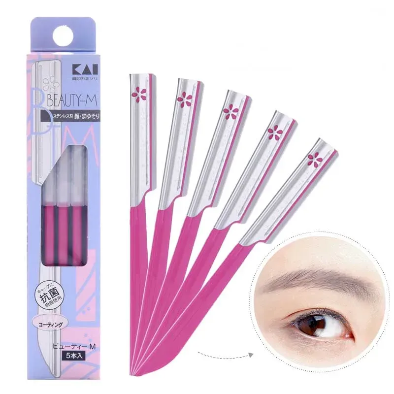 Ensemble de 3 à 5 pièces d'épilateurs à sourcils pour femmes, outil de maquillage et de beauté, rasoir à sourcils en acier pour l'épilation et la mise en forme du visage - Image 1