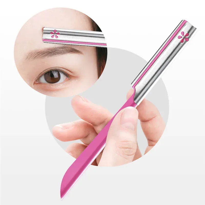 Ensemble de 3 à 5 pièces d'épilateurs à sourcils pour femmes, outil de maquillage et de beauté, rasoir à sourcils en acier pour l'épilation et la mise en forme du visage 3