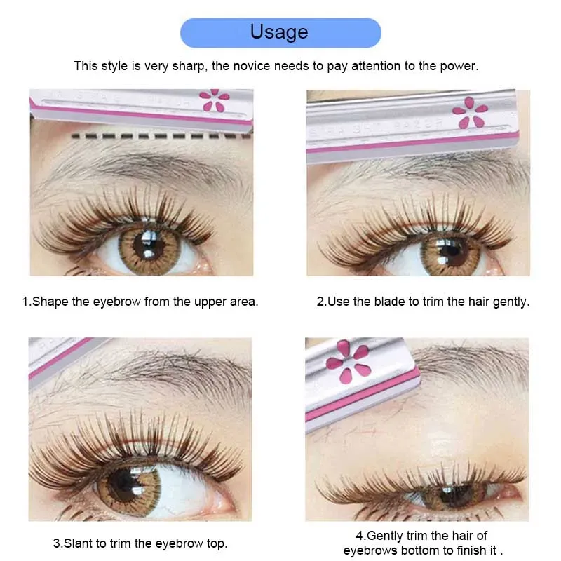 Ensemble de 3 à 5 pièces d'épilateurs à sourcils pour femmes, outil de maquillage et de beauté, rasoir à sourcils en acier pour l'épilation et la mise en forme du visage 5