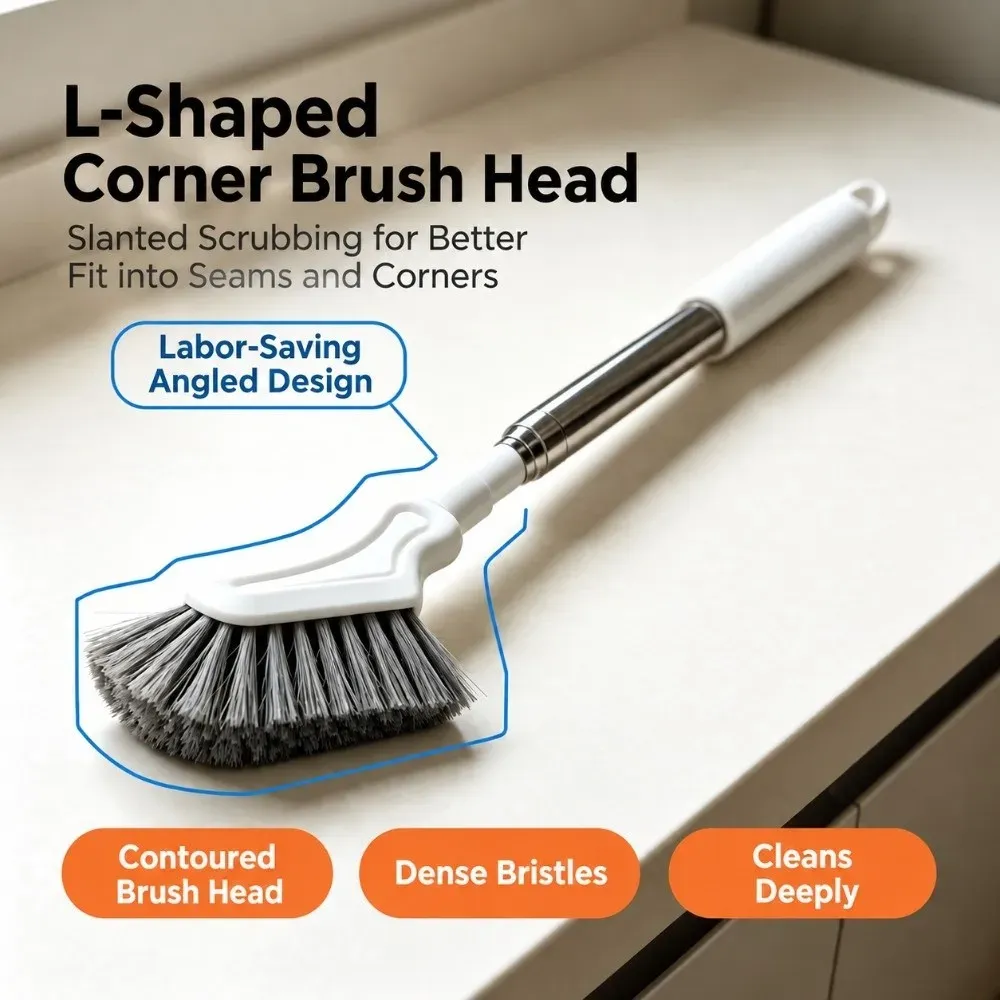 Brosse télescopique en usage