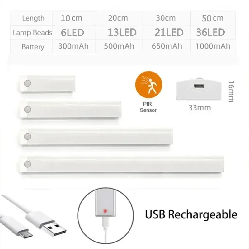 Bande LED rechargeable à détecteur de mouvement pour placard de cuisine 4