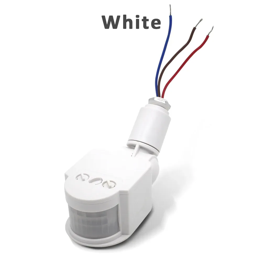 Interrupteur détecteur de mouvement PIR mural 220 V / 110 V / 12 V pour éclairage LED, avec minuterie, usage extérieur 8