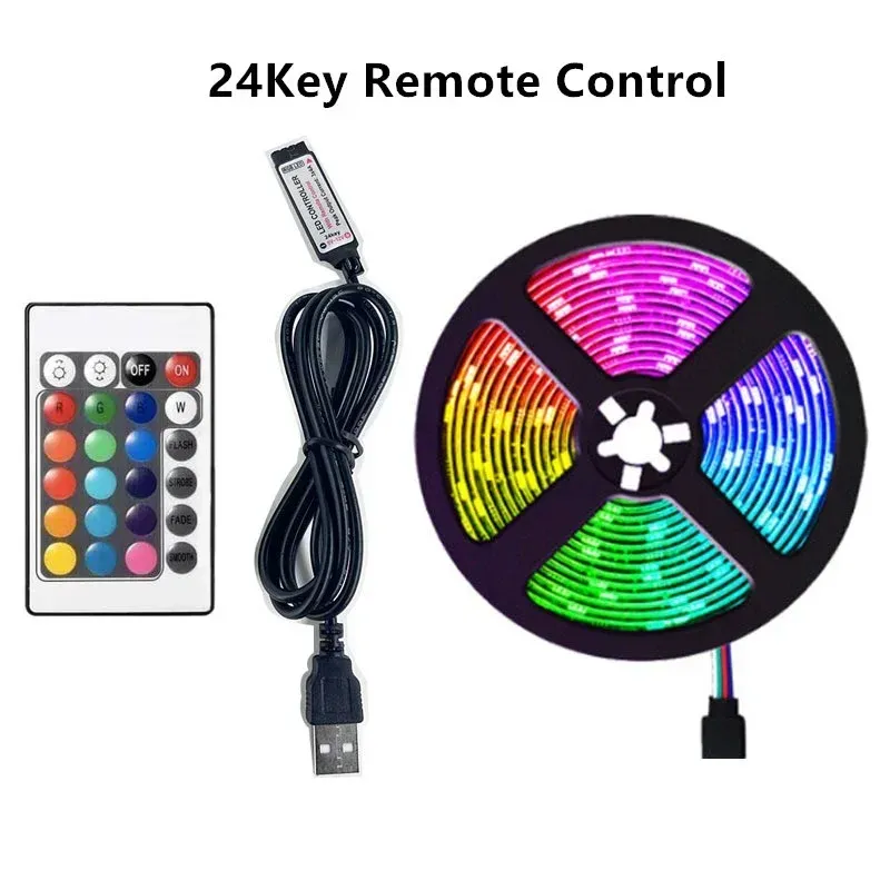 Bande LED RGB intelligente pour jeu, alimentée par USB, synchronisation musicale, contrôle par télécommande et application, rétroéclairage TV pour salle de jeu 7