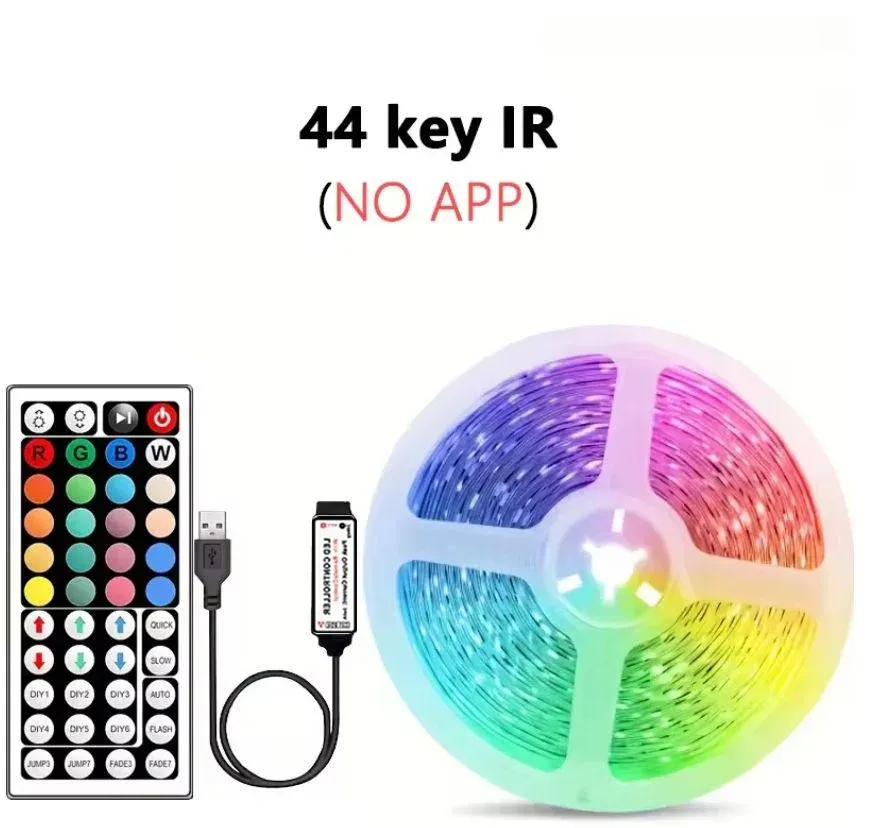 Bande LED RGB intelligente pour jeu, alimentée par USB, synchronisation musicale, contrôle par télécommande et application, rétroéclairage TV pour salle de jeu 9