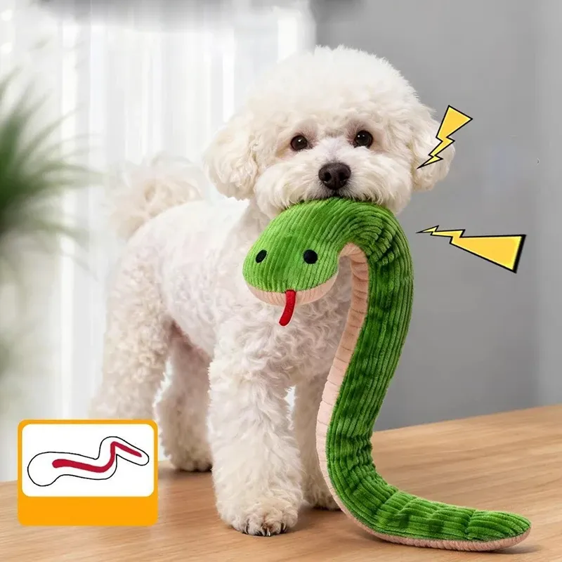 Jouet interactif à frapper en forme de serpent pour chien et chaton d'intérieur, 16,5 pouces