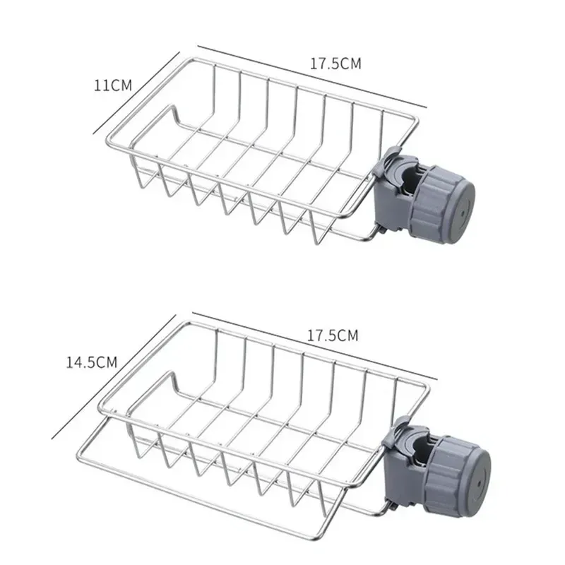 Égouttoir d'évier de cuisine en acier inoxydable avec support pour éponge et porte-savon 6