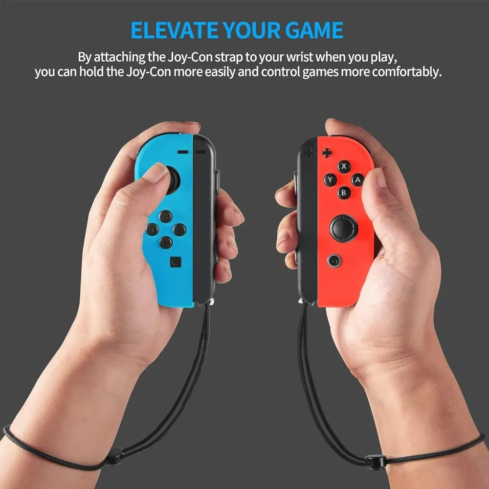 GAMINJA Lot de 2 dragonnes de remplacement pour manettes Joy-Con Switch, avec alliage d'aluminium intégré 4