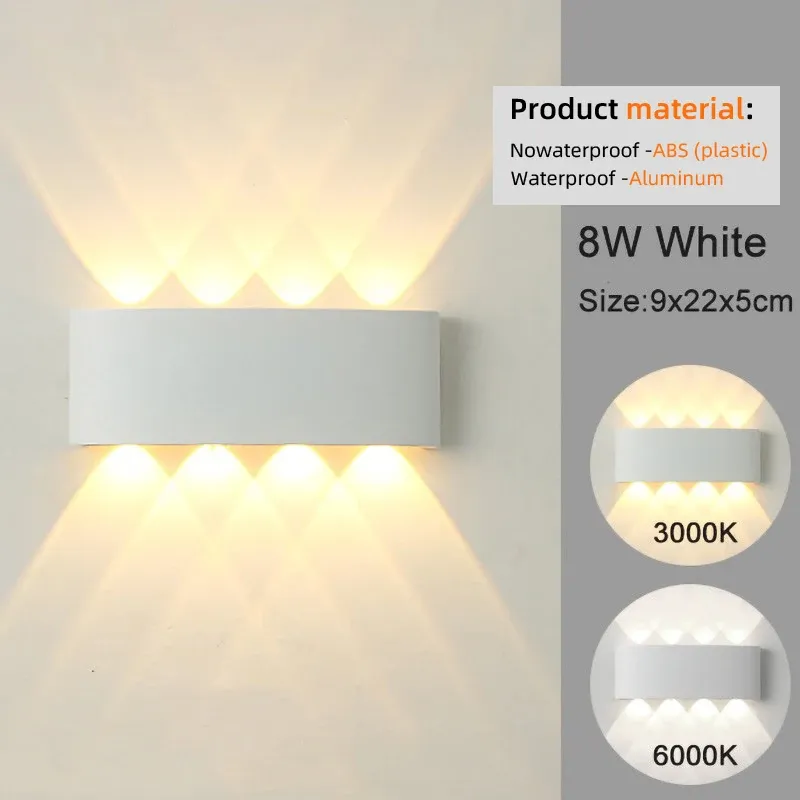 Applique murale LED moderne intérieur et extérieur, blanche, à montée et descente, pour salon, couloir et chambre 3
